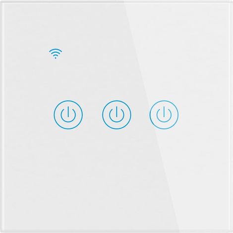 Blanc Interrupteur Mural Tactile Télécommande Intelligente sans Fil Prise en Charge de la Commande Vocale Partage de la Famille Fonction de Minuterie Fil Neutre Requis