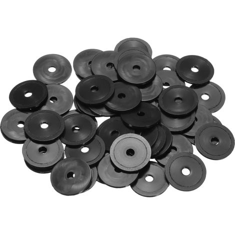 Rondelle Plate En Nylon, 55 Pcs 3mm Alésage 16mm Diamètre Extérieur 1mm Épaisseur Joint D'Étanchéité En Plastique Espaceur Pour Vis Flasques Robinet Tuyaux Vannes, Noir (1/5)