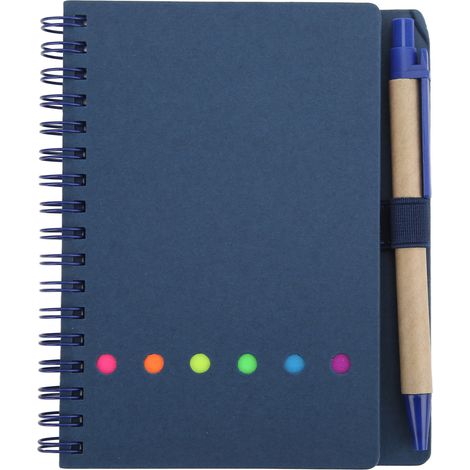 Notebook Portable Simple Double Coil Leather Notebook Student Notepad with Insert Pen Business Office StationeryBlue (1/5)