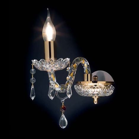 Lampadario applique 12 cm in cristallo DALLAS a 1 luce ORO (1/2)