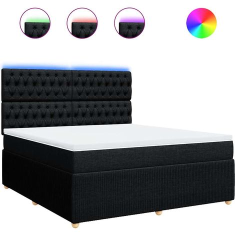 Maison Exclusive - Giroletto a Molle con Materasso Nero 180x200 cm in Tessuto