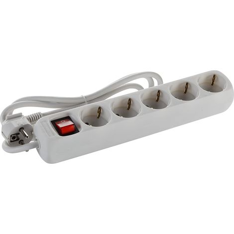 BASE MÚLTIPLE CON INTERRUPTOR 5 ENCHUFES CON CABLE 3X1,5 1,4 METROS ALYCO (1/4)