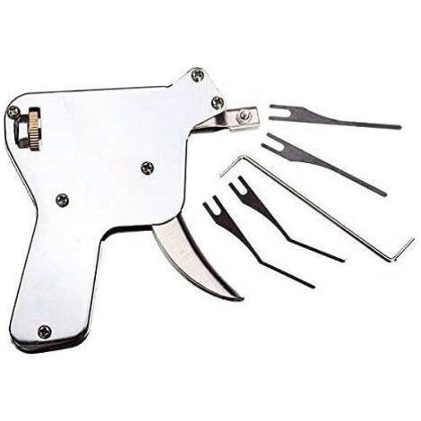 Pistola per grimaldelli, strumento per fabbro, apri-serratura (in alto)