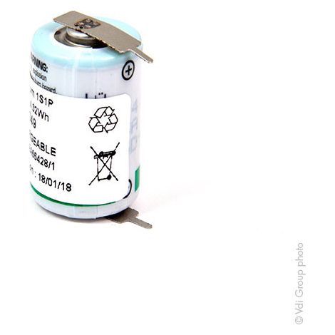 Saft - Pile lithium LS14250-2PF 1/2AA 3.6V 1.2Ah P2 (1/2)