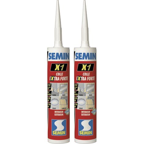 Lot de 2 colles haute performance pour tout collage et tout matériaux Semin X1- intérieur/extérieur - cartouche de 290 ml (1/5)