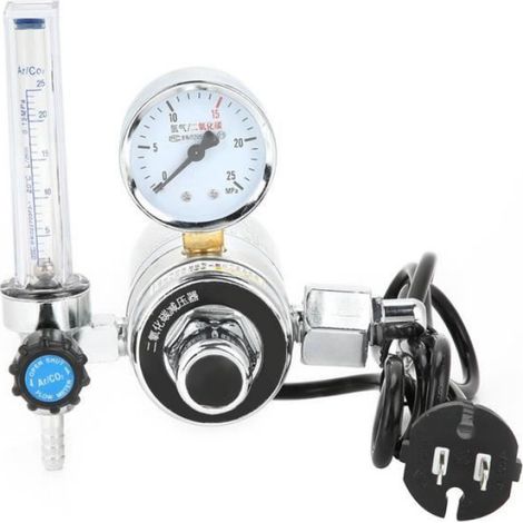 Regulateur De Pression Co2 - Avec Manometre Et Valve De Securite - Pour Soudage MIG - 0-25 Mpa - 1 M3/H - 36 V Ou 220 V - 895 G (1/4)