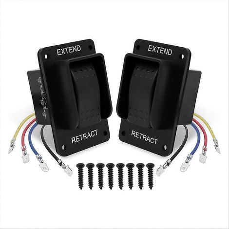 Interrupteur de vérin stabilisateur électrique RV 387874 - Lot de 2 interrupteurs de commande pour camping-car, remplacement précis, compatible système de mise à niveau, pièce détachée robuste. (1/5)