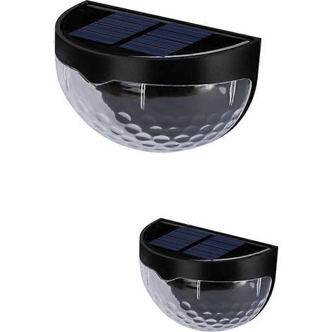Lot de 2 lampes solaires LED sans fil pour clôtures, escaliers, portails, terrasses et balustrades. Éclairage extérieur idéal pour clôtures, escaliers, portails et balustrades. (1/5)