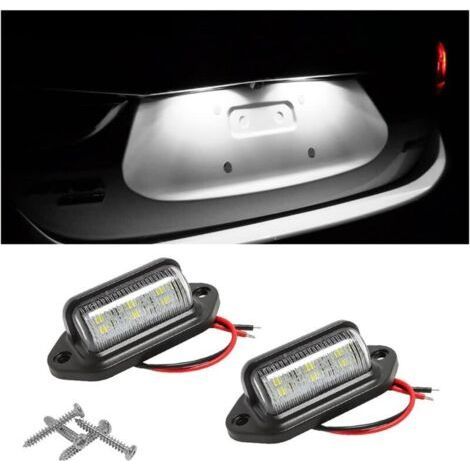 2PCS LED License Plate Light, Waterproof Registration 6LED Tail Lights License Plate Lamp, for Truck Van Trailer Cars Vehicle(White) (1/5)