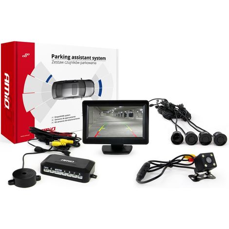 Kit di sensori di parcheggio TFT01 da 4,3" con telecamera HD-315-LED, 4 sensori, nero (1/5)