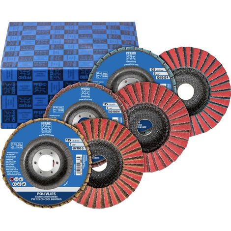PFERD 44698006 SET PVZ 125 CO-COOL Disco con falde Diametro 125 mm Ø foro 22.23 mm Alluminio, Lega a base di cobalto, L (1/4)