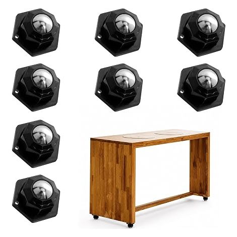8 mini roulette, roulettes pour meubles, roulette pour meuble à billes autocollantes, sans perçage, charge lourde avec vis, pour étagères, boîtes de rangement, ustensiles de cuisine (1/5)