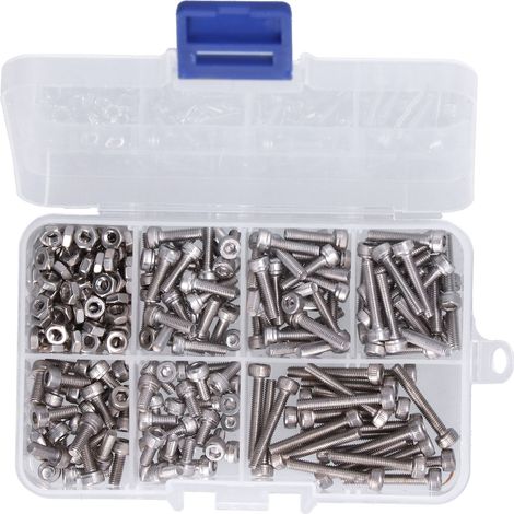 Kit d'assortiment de boulons et écrous à tête hexagonale M3 en acier inoxydable 304 (1/5)