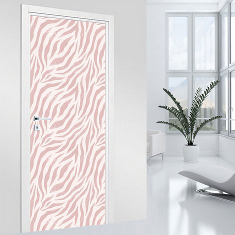 Stickers pour porte - Motif zébré - 73 x 205 cm - Adhésif MAT (1/2)