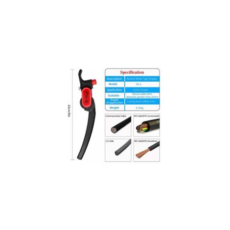 Ratschenrad-Abisolierzange, PG-5 Messer-Kabelabisolierzange für 25 mm PVC/Commuter - Crezuo