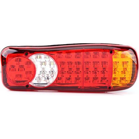 Convient pour deux feux arrière 12V 46-LED, convient aux voitures, camions et fourgonnettes, étanche et résistant aux chocs, dimensions 35x12,7x8,5 cm. (1/2)