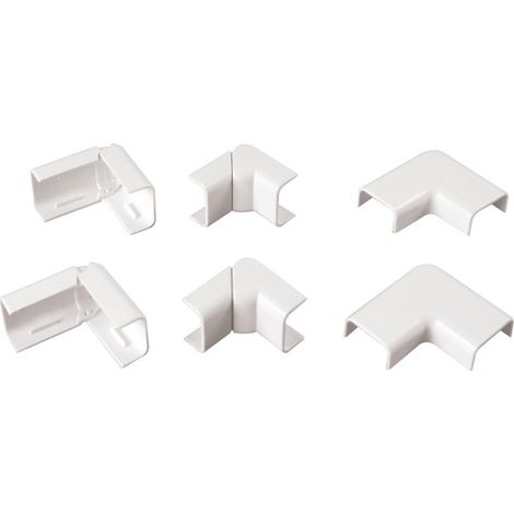 poly pool - kit accessori n° 1 per canale 20 x 10 mm, angoli esterni, interni e piani bianco