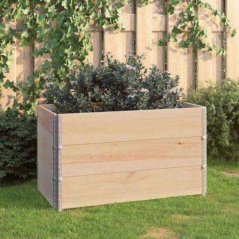 vidaXL Arriates de madera maciza de pino 3 unidades 50x100 cm (1/4)