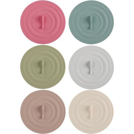 Couvercles anti-poussière - 6 pièces - Couvercle anti-poussière - Couvercle de tasse en silicone - Couvercle en verre - Housse étanche - Réutilisable - Pour diamètre de 7-9,5 cm - Adapté aux verres à (1/5)