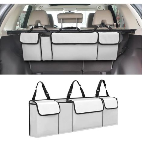 Organiseur de coffre de voiture, organiseur à suspendre pour siège arrière pour VUS, camion, monospace, imperméable, sac de rangement pliable avec 4 poches, accessoires d'intérieur de voiture (1/5)