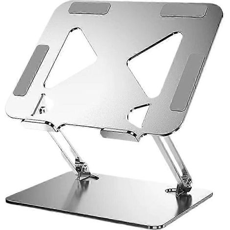 Ce support pour ordinateur portable en acier allié est pliable, réglable en hauteur et en angle, et possède une poignée de transport. Portable, il est compatible avec les appareils de 12 à 17,3 pouces (1/5)