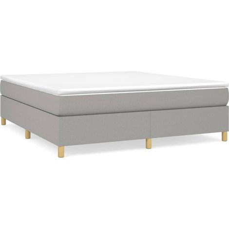 Maison Exclusive - Cama box spring con colchón tela gris claro 18 (1/5)