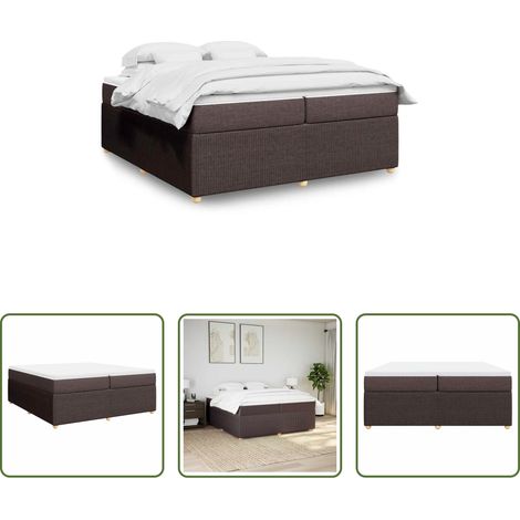 vidaXL Surmatelas - Sommier à lattes de lit avec matelas Marron foncé 200x200 cm (1/5)