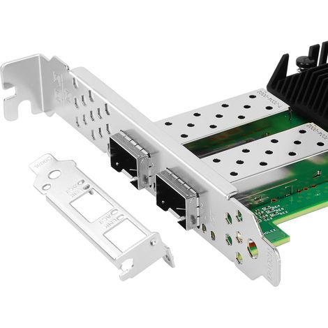 Elfcam® - 25Gb Carte Réseau PCIe avec Chipset Intel E810-XXVAM2, 25GbE Adaptateur Ethernet PCIe 4.0 X8 à 2 Ports SFP28, Adaptateur PCIe Ethernet LAN avec Contrôleur Intel E810 pour Win7/8/10/11