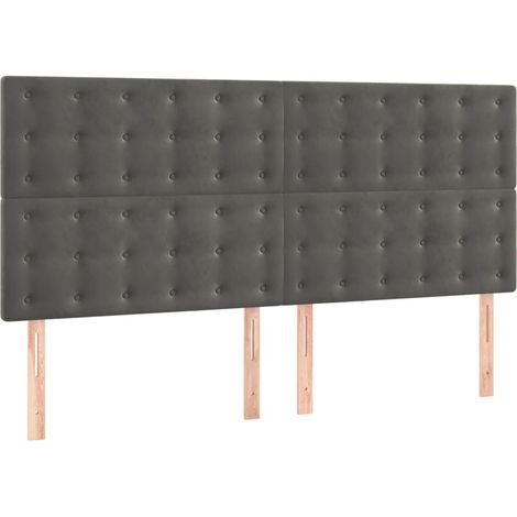 Tête de lit Gris foncé 160 x 5 x 118/128 cm Velours (1/5)