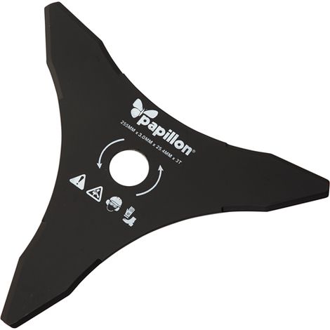 LAMA TRE DENTI PER DECESPUGLIATORE 255MM PAPILLON  - DISCO IN ACCIAIO