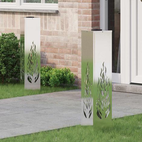 Solar LED Weg Licht 2 pcs Silber Galvanisiertes Stahl