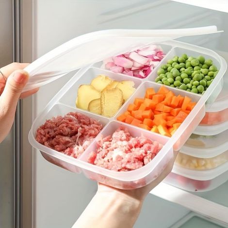 Frigorifero per alimenti freschi - Contenitore per la conservazione - Congelatore per carne - Contenitore per zenzero, cipolla e aglio - Scatola per la conservazione degli alimenti - Frigorifero da 6 