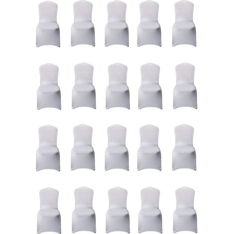 20 dehnbare Stuhlhussen für Hochzeitsfeiern, Stuhlhussen zur Dekoration im Esszimmer (1/4)