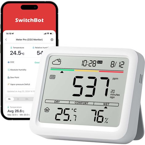 Luftqualitätsmonitor SwitchBot meter pro CO2 Bluetooth USB-C (1/5)