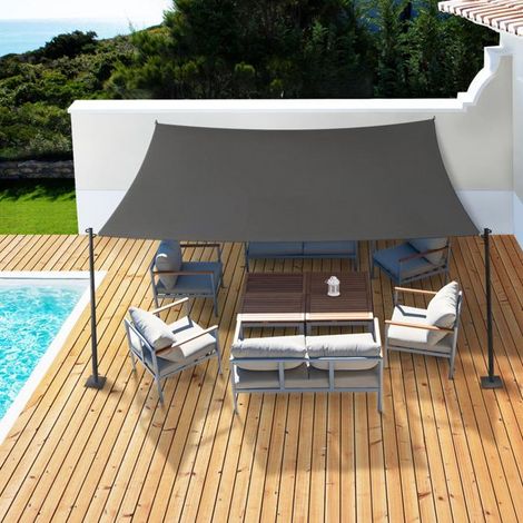 Voile d\'ombrage carré 4x4 M gris