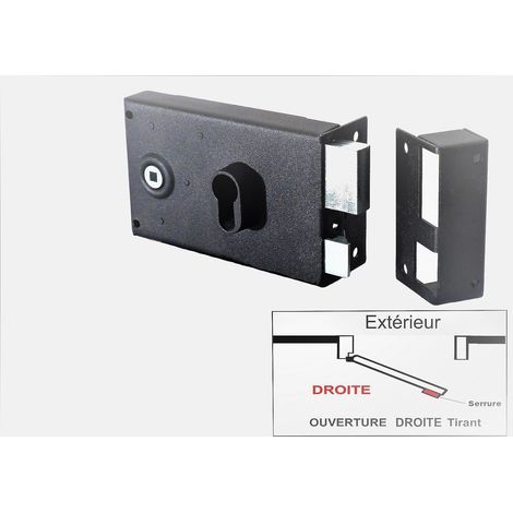 Cerradura Monopunto Horizontal Con Cuadradillo con cilindro europeo (se Entrega Sin Cilindro)  30x50mm - Derecho - 140x70mm