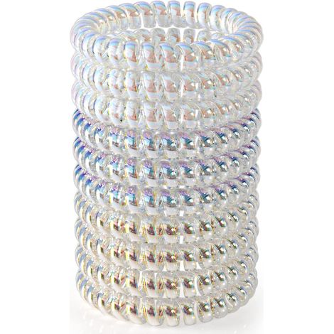 Élastiques à cheveux en spirale en plastique sans marque, lot de 10 rubans pour cheveux en spirale pour une fixation sans abîmer les cheveux - Accessoires pour cheveux femmes (1/5)