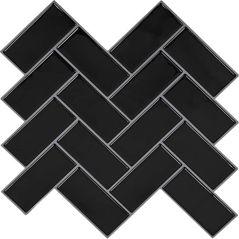 Piastrella a Spina di Pesce 10 pcs Nero 30 x 30 cm vidaXL