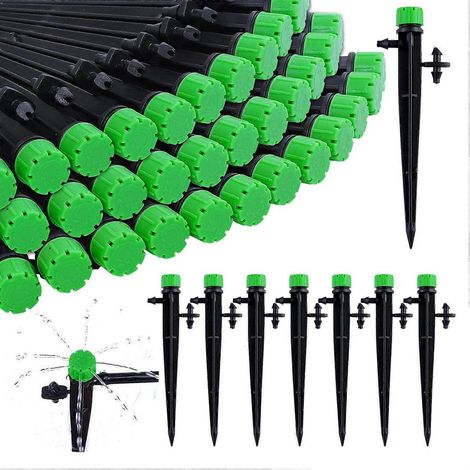 Lot de 60 goutteurs d'irrigation réglables à 360 degrés pour tubes de 4/7 mm (1/5)