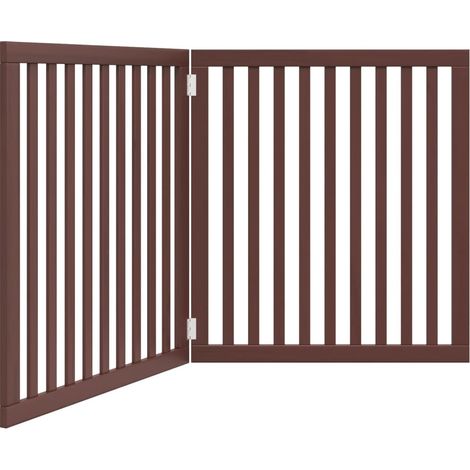 Barrière pour chien pliable 2 panneaux 160 cm bois de peuplier (1/5)