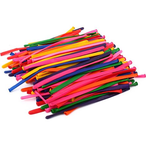 Lot de 200 ballons latex longs torsadés magiques DIY pour décoration, couleurs mélangées (1/5)
