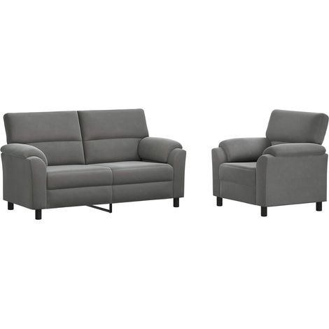 Set di divani 2 pcs Grigio Scuro Velluto vidaXL