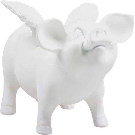 Tirelire cochon avec ailes en résine 14 x 25 x 15 cm (1/2)