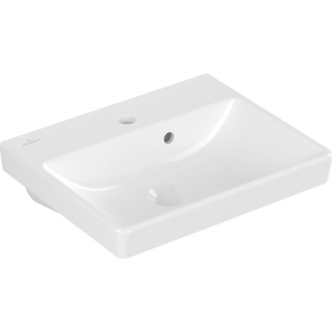 Villeroy & Boch – Lave-mains suspendu 45x37 cm – Céramique sanitaire blanc alpin – Avec trop-plein et trou de robinetterie 1 trou (1/5)