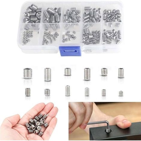 Pack 200 vis têtes bombées empreinte hexagonale M3–M8 inox 304 avec boîte de rangement (1/5)