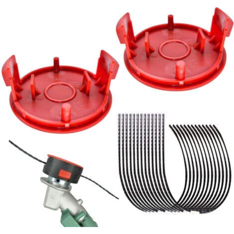 Bosch F016800431 Lot de 10 débroussailleuses 3,5 mm avec 2 couvercles de rechange compatibles avec les tondeuses à gazon Bosch AFS 23-37 (1/5)