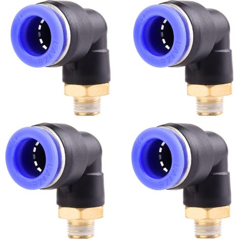 4 pièces 10 mm 1/2′′PT filetage extérieur droit Push to Connect Raccords de tube à emboîter pneumatique connecteur rapide PL PL12-1/8" (1/5)