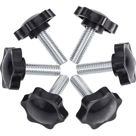 6-Pack M8x25mm Vis de pouce, étoile en plastique moletées Bouton de serrage à vis Thumbscrew-JUSCH (1/4)