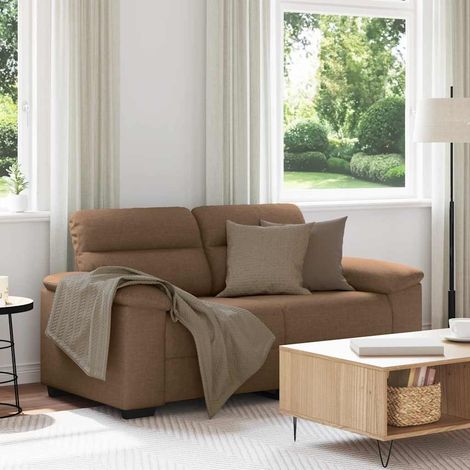 vidaXL Canapé 2 places marron 160x81x84 cm en tissu (1/5)