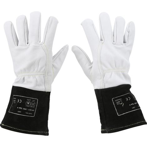 Gants de soudure TIG en cuir de chèvre, ignifuges, isolation thermique, résistants à l'huile, paire (1/5)